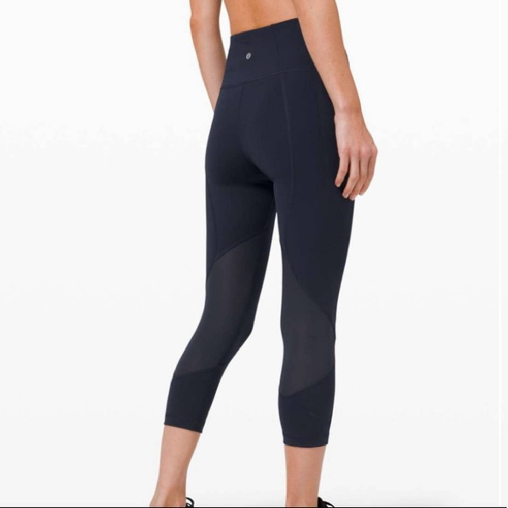 Lululemon Pace Rival High Rise Crop 22" No Zip True Navy Sz 2 Nulu Compression